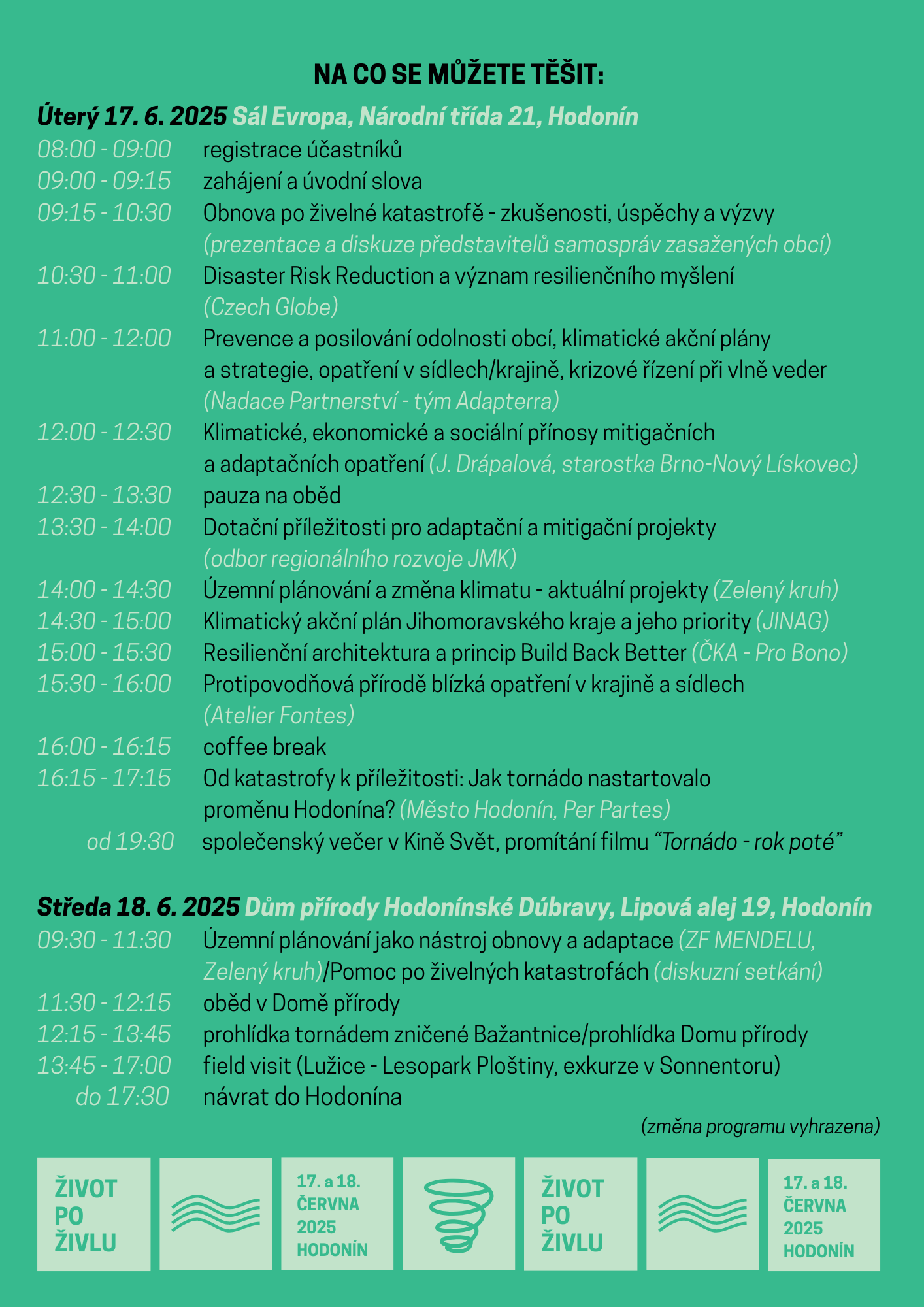 Konference Život po živlu - odolnost měst a obcí jako klimatická výzva